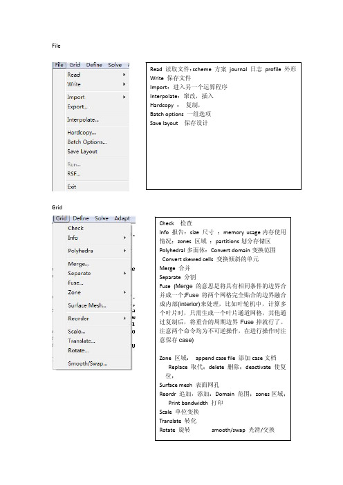 [计算机软件及应用]Fluent菜单命令