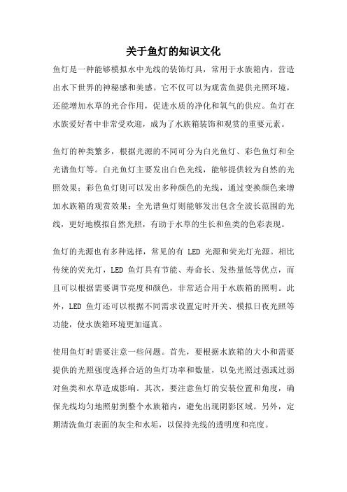 关于鱼灯的知识文化