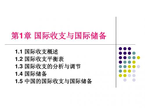 第1章 国际收支与国际储备