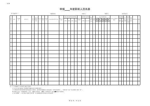 申报职称人员名册