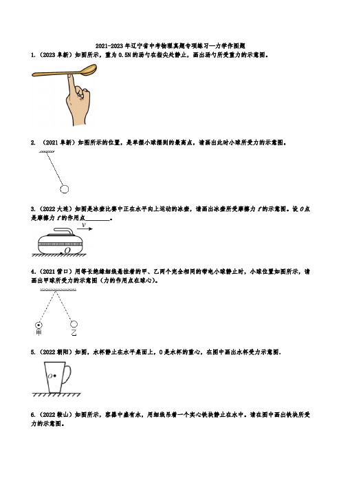 2021-2023年辽宁省中考物理真题专项练习—力学作图题