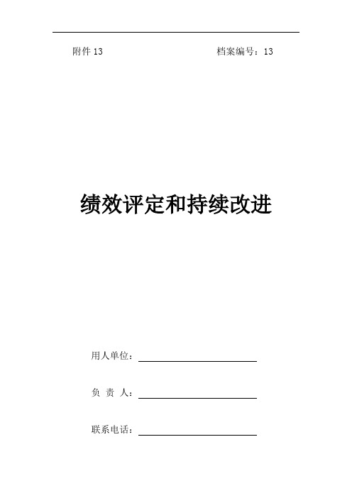 十三、绩效评定与持续改进