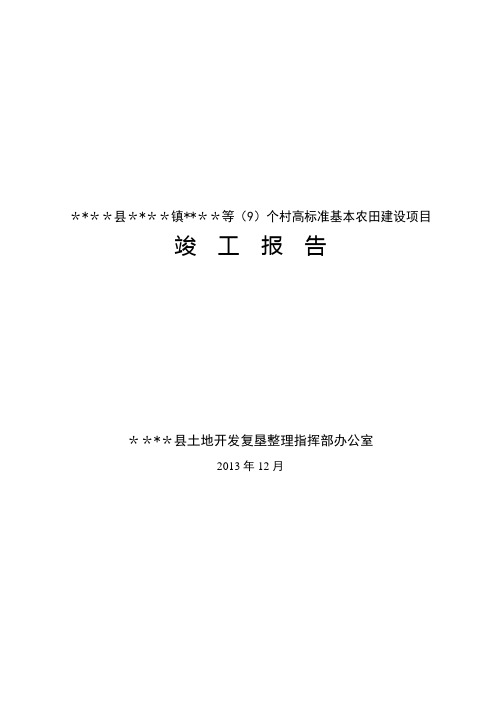 高标准基本农田项目竣工报告(DOC)