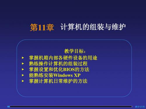 计算机文化基础PP课件 第11章 计算机的组装与维护