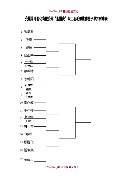 【9A文】羽毛球比赛对阵表