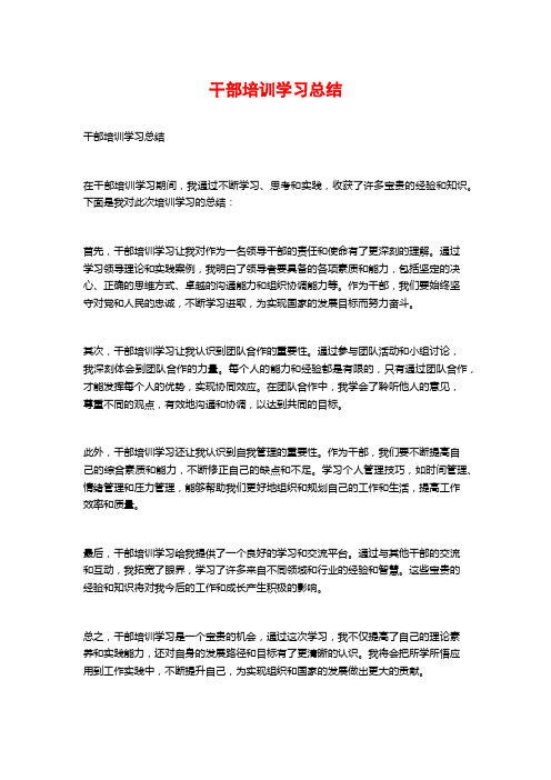 干部培训学习总结