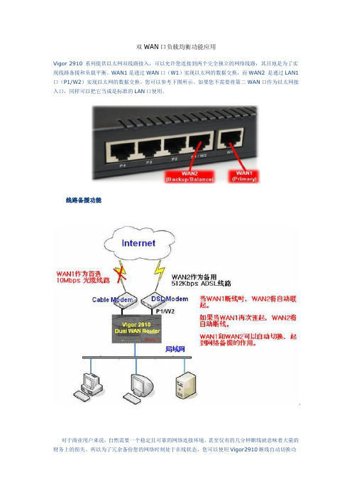 双WAN口负载均衡功能应用