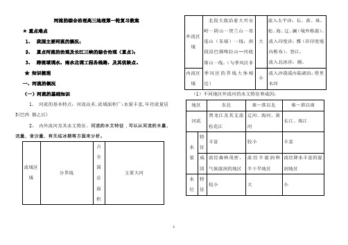 河流的综合治理高三地理第一轮复习教案 新课标 人教版