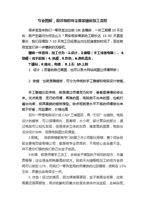 专业图解，很详细的珠宝翡翠镶嵌加工流程