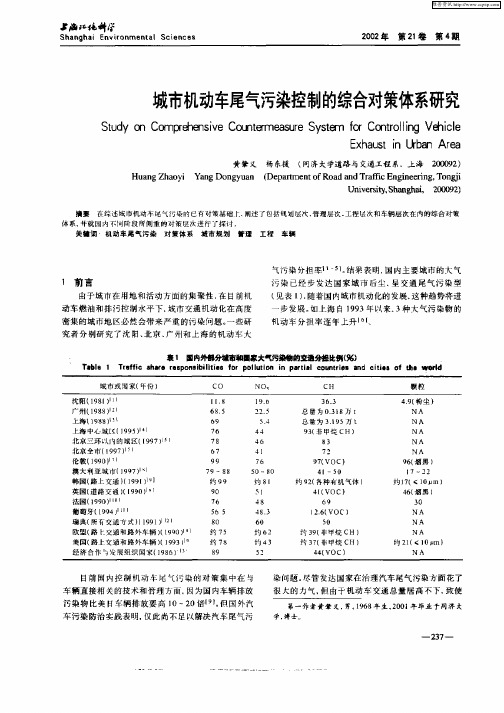 城市机动车尾气污染控制的综合对策体系研究