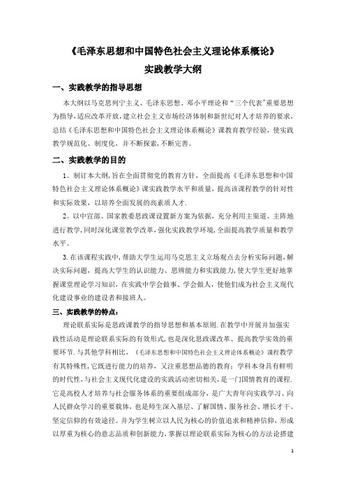 社会实践教学大纲