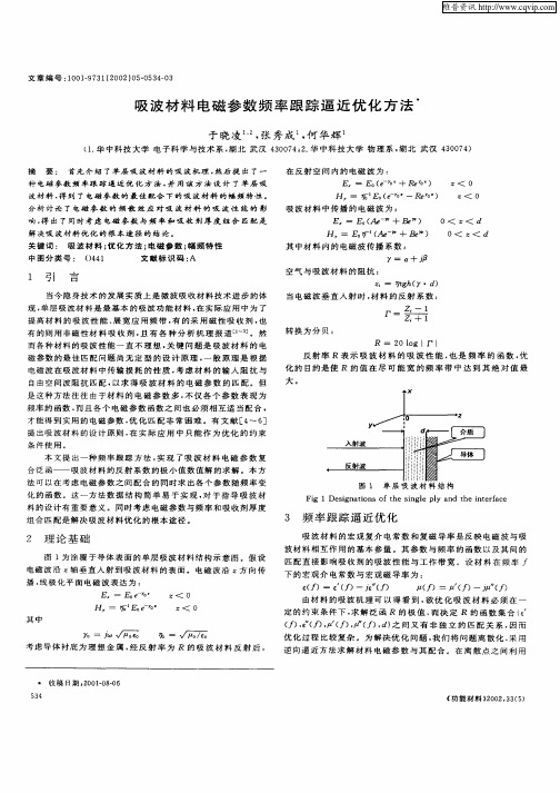 吸波材料电磁参数频率跟踪副近优化方法