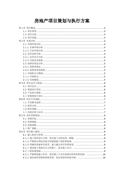 房地产项目策划与执行方案