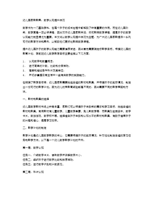 幼儿园家教教案：数学认知提升技巧