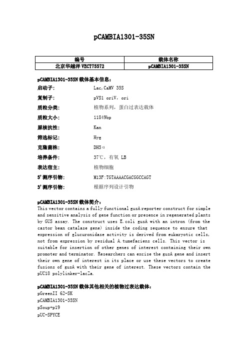 pCAMBIA1301-35SN使用说明