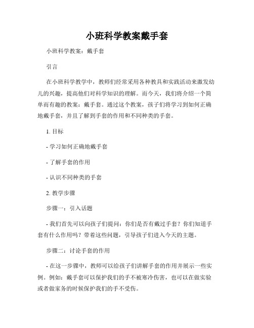 小班科学教案戴手套