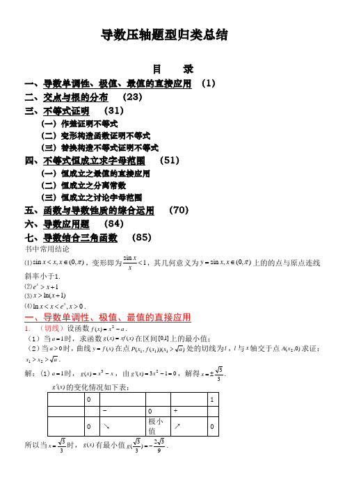 高考导数压轴题型归类总结