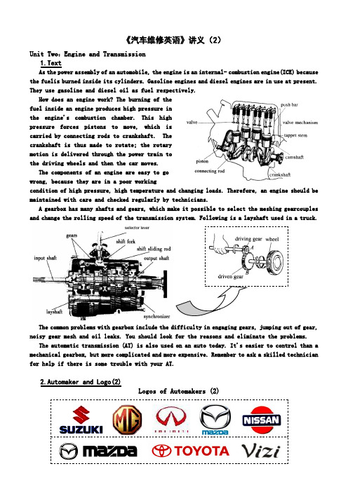 B《汽车维修英语》讲义(2)