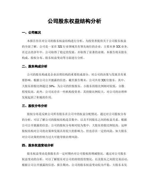 公司股东权益结构分析