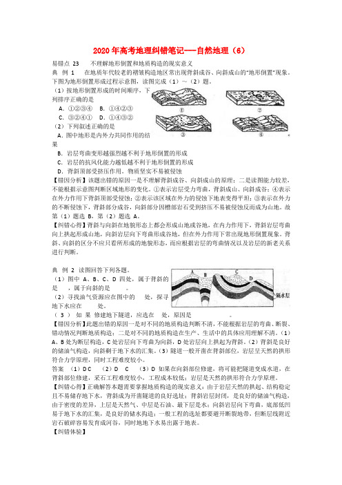 2020年高考地理纠错笔记-自然地理(6) 精品