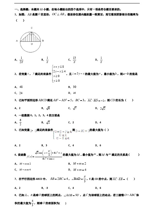 〖精选3套试卷〗2020学年上海市静安区高一数学下学期期末考试试题