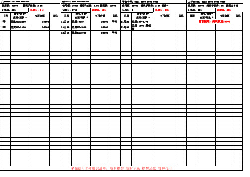 多张信用卡使用管理表