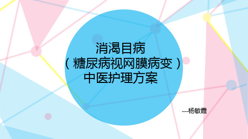 消渴目病(糖尿病视网膜病变)中医护理方案ppt课件