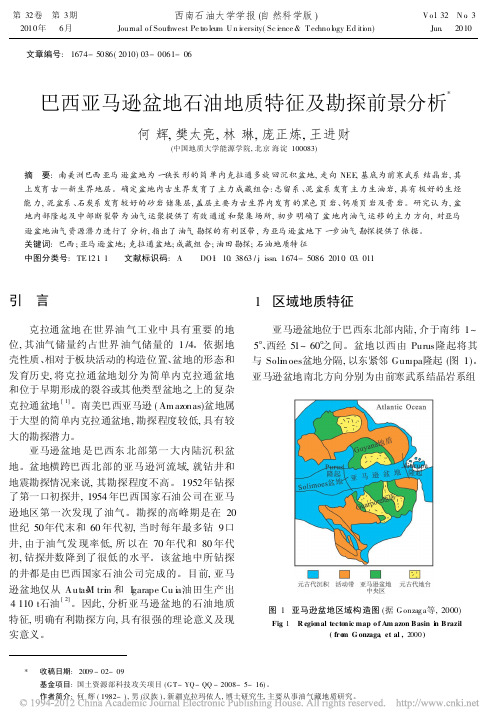 巴西亚马逊盆地石油地质特征及勘探前景分析