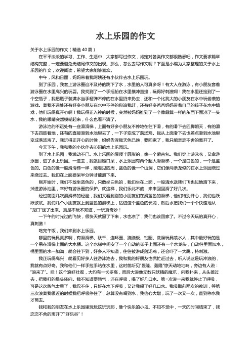 关于水上乐园的作文（精选40篇）