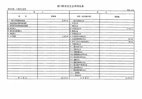 部门财务收支总体情况表