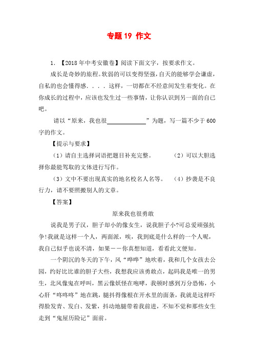 中考语文专项复习：作文(含解析)