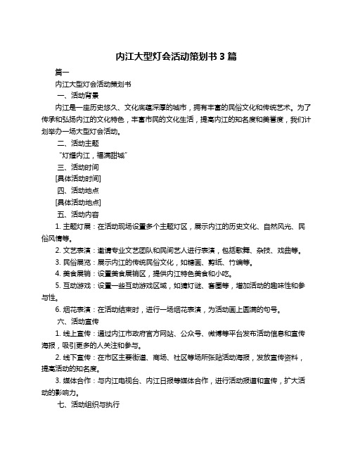 内江大型灯会活动策划书3篇