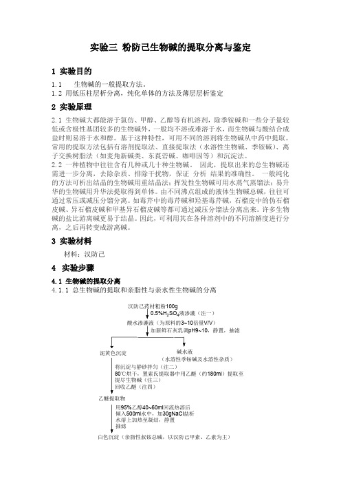 实验三粉防己生物碱的提取分离与鉴定