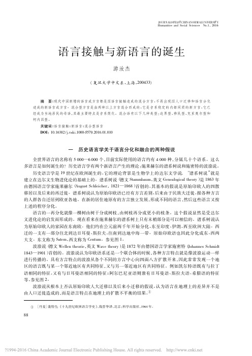 语言接触与新语言的诞生_游汝杰