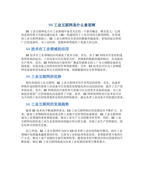 5g工业互联网是什么意思啊