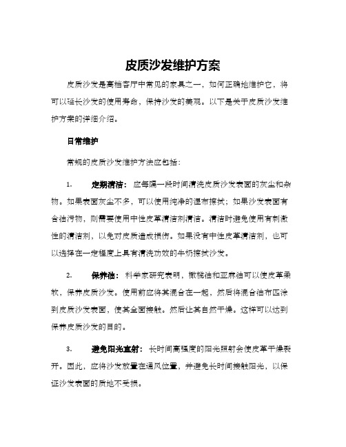 皮质沙发维护方案