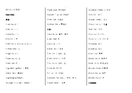 剑桥少儿英语KB1