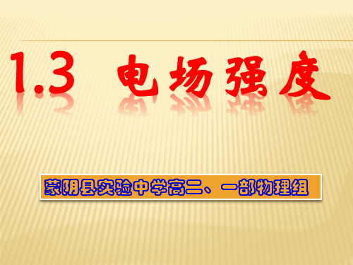 人教版高一物理选修静电场：电场强度课件