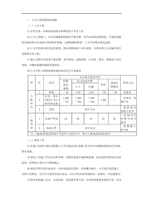 土方工程质量保证措施