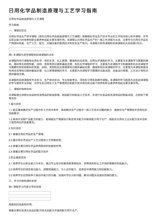 日用化学品制造原理与工艺学习指南