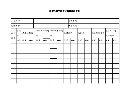 测量放线及检查井安装技术标准及表格