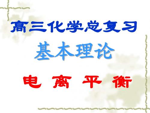 高考化学总复习一轮精品课件：《电离平衡》(1)