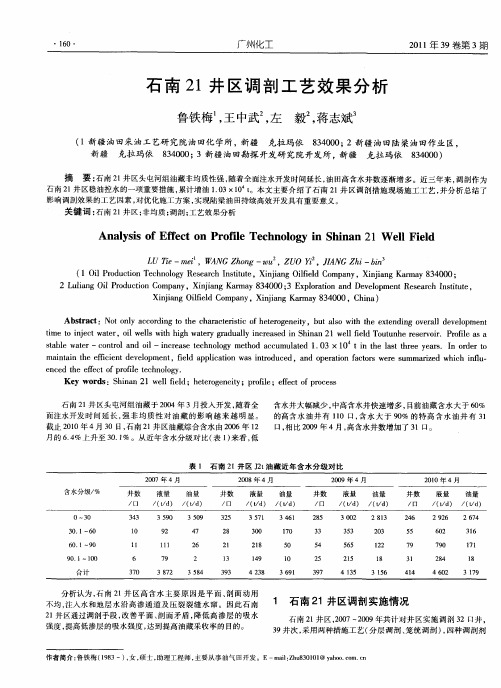 石南21井区调剖工艺效果分析