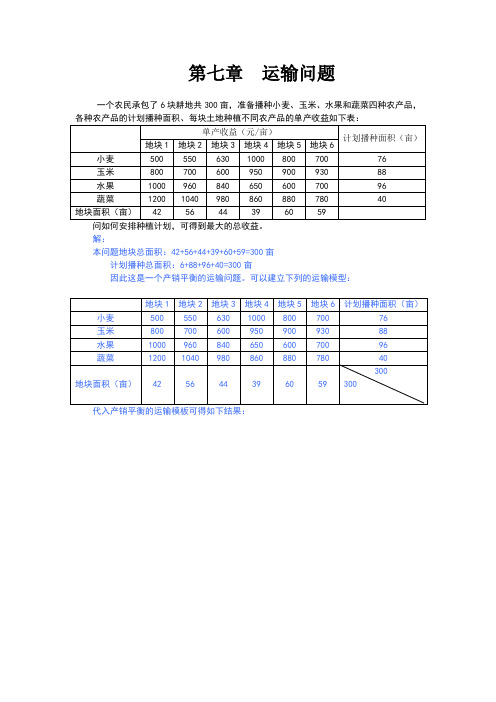 兰州大学运筹学运输问题课后习题题解