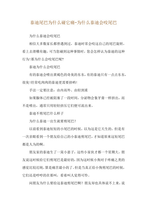 泰迪尾巴为什么碰它痛-为什么泰迪会咬尾巴