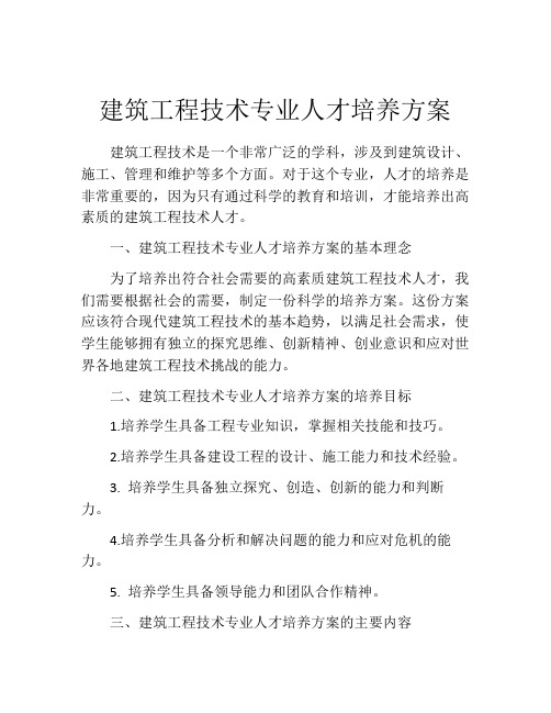 建筑工程技术专业人才培养方案