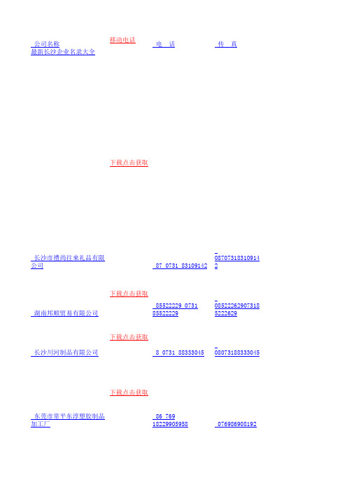 最新长沙企业名录大全