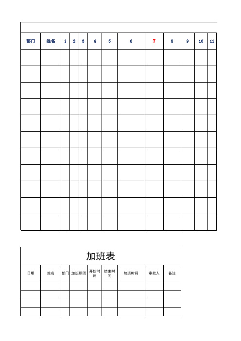 一些值班 考勤 花名册 模板