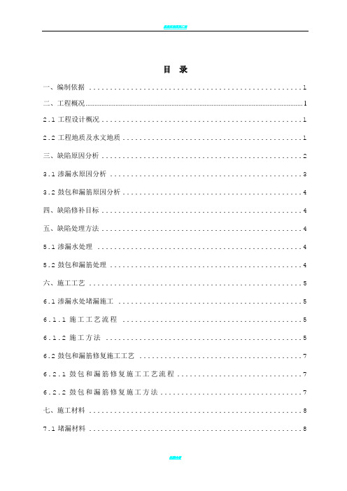 地下连续墙施工缺陷修补专项方案