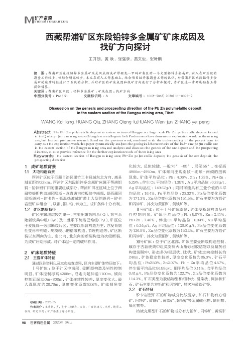 西藏帮浦矿区东段铅锌多金属矿矿床成因及找矿方向探讨